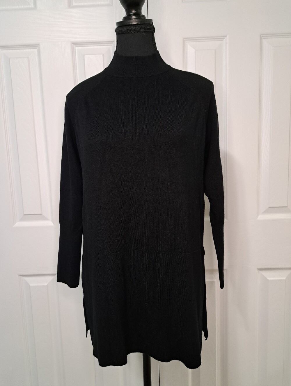 Joseph Ribkoff Mockneck Sweater Womens Size Small Black Knit Long Sleeved Tunic